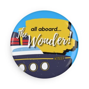 Disney Cruise Line - Round Magnets - Disney Wonder (Available in 1 or 10 pcs - Perfect Fish Extender Gifts!)