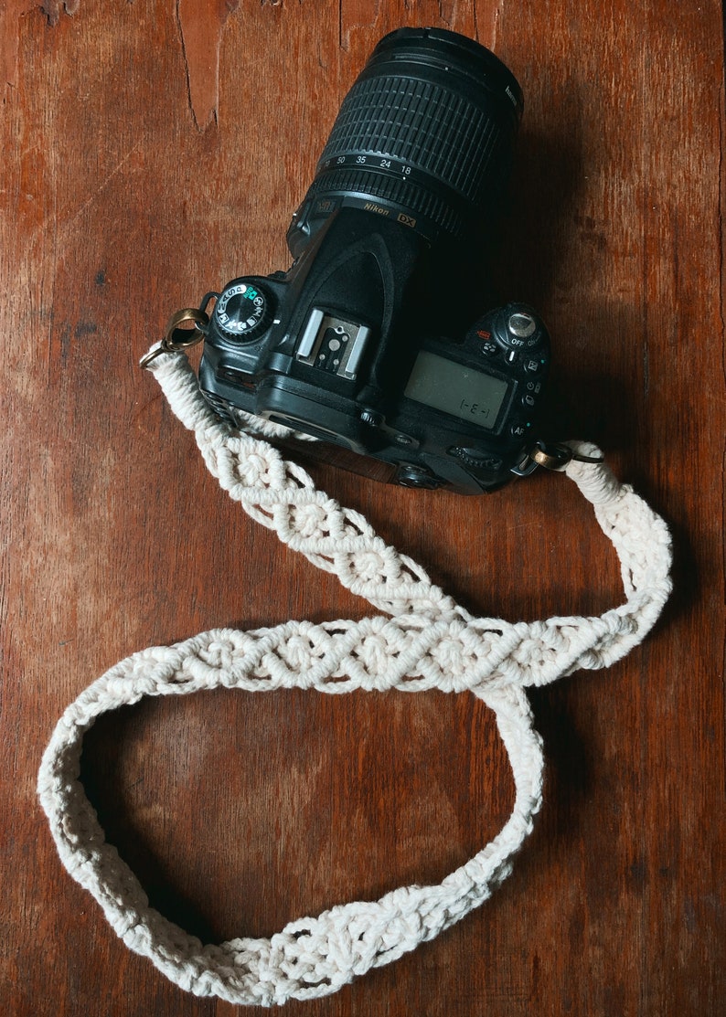 Macrame Camera Strap Boho Pocket Strap Camera Strap Natural Etsy