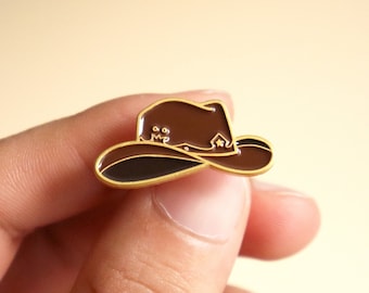 Cowboy Hut Emaille Pin Western Rodeo Style Anstecker Geschenk