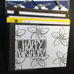10 cartões de aniversário feitos à mão com envelopes