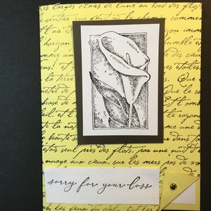 Carte de sympathie faite à la main