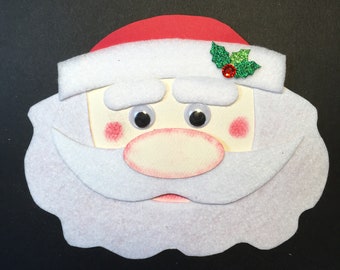 10 handmade Santa Christmas cards