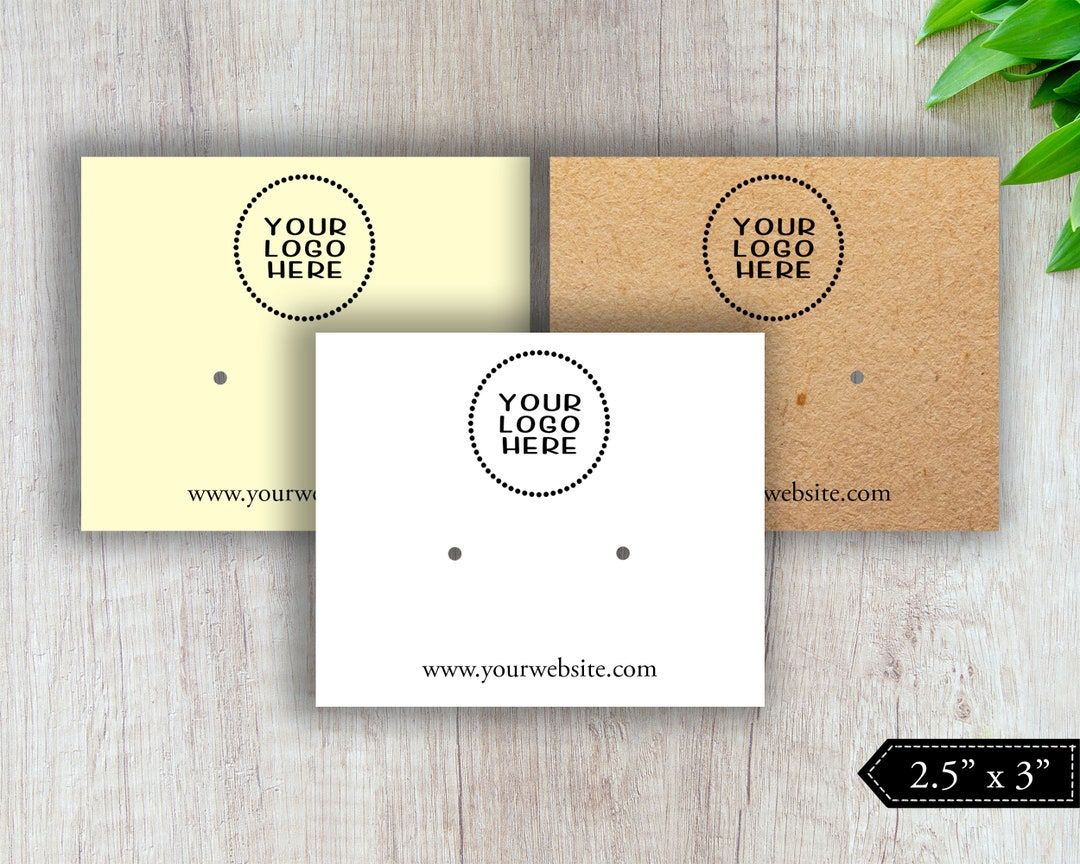 40 Custom Earring Cards Earring Cards With Logo Personalized Etsy
