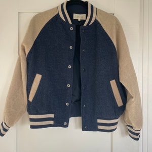 Blue & cream college jacket