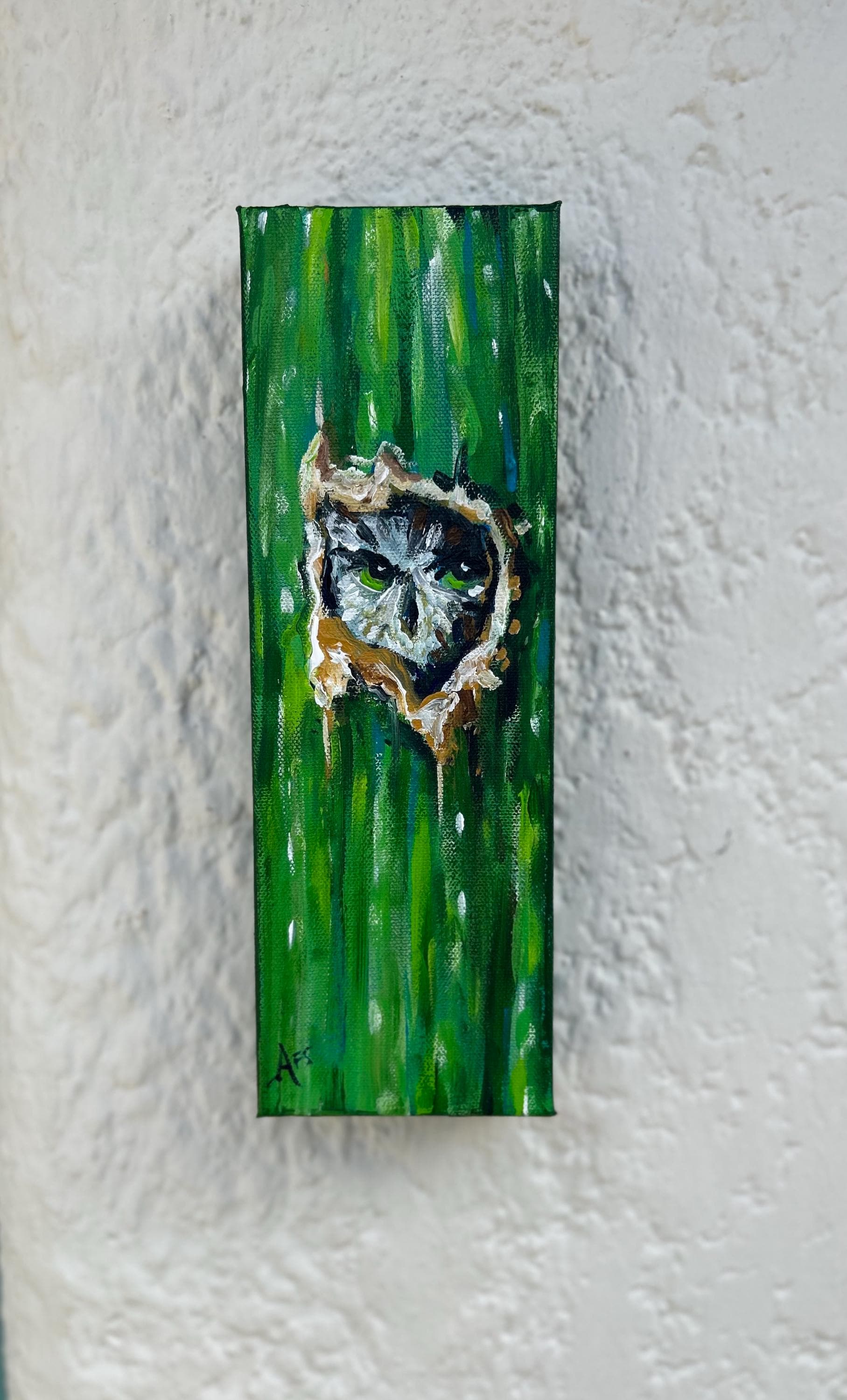 Owl Saguaro Painting, cactus, desert art, bird, Home Decor, acrylic paintings