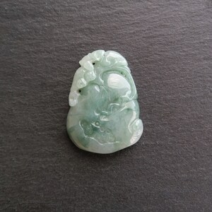 Jadeite Pendant - Natural Burmese Jadeite Carved Pendant, Genuine Grade A Jadeite Pendant, Jade Carving, Green Jadeite Jade Carved Jewelry