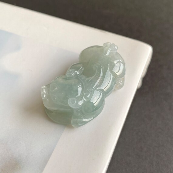 天然ビルマ翡翠貔貅ペンダント、本物のグレード A 翡翠貔貅ペンダント