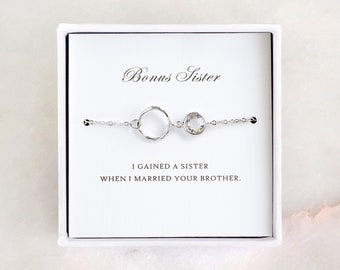 Bonus Sister Gift - Silver Eternity Bracelet/ Sister in Law Gift/ Bonus Sister Bracelet/ Sister in Law Bracelet/ Wedding Gift from Bride