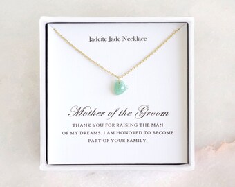 Gåva till brudgummens mor från bruden - Halsband av äkta jadeit, gåva till brudgummens mor från bruden/svärmor i bröllopspresent från bruden