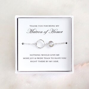 Matron of Honor Gift - Silver Eternity Bracelet, Matron of Honor Bracelet/ Matron of Honor Gifts/ Wedding Day Matron of Honor Thank You Gift