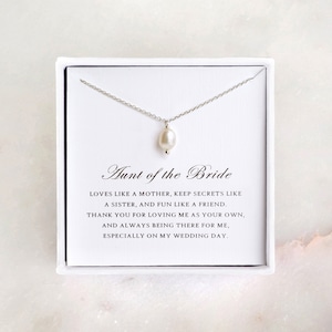 Aunt of the Bride Gift Necklace - Freshwater Pearl Necklace, Aunt Wedding Gift/ Aunt Gift/ Aunt Jewelry/ Thank You Gift/ Gift Idea for Aunt
