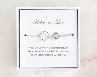 Sister in Law Gift - Silver Eternity Bracelet/ Sister of the Groom Gift/ Sister in Law Wedding Gift/ Bonus Sister Bracelet/ Bridesmaid Gifts