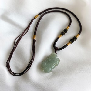 Collar de jadeíta natural Pixiu, collar colgante de jadeíta de grado A birmano genuino, colgante de jadeíta verde, joyería tallada en jade