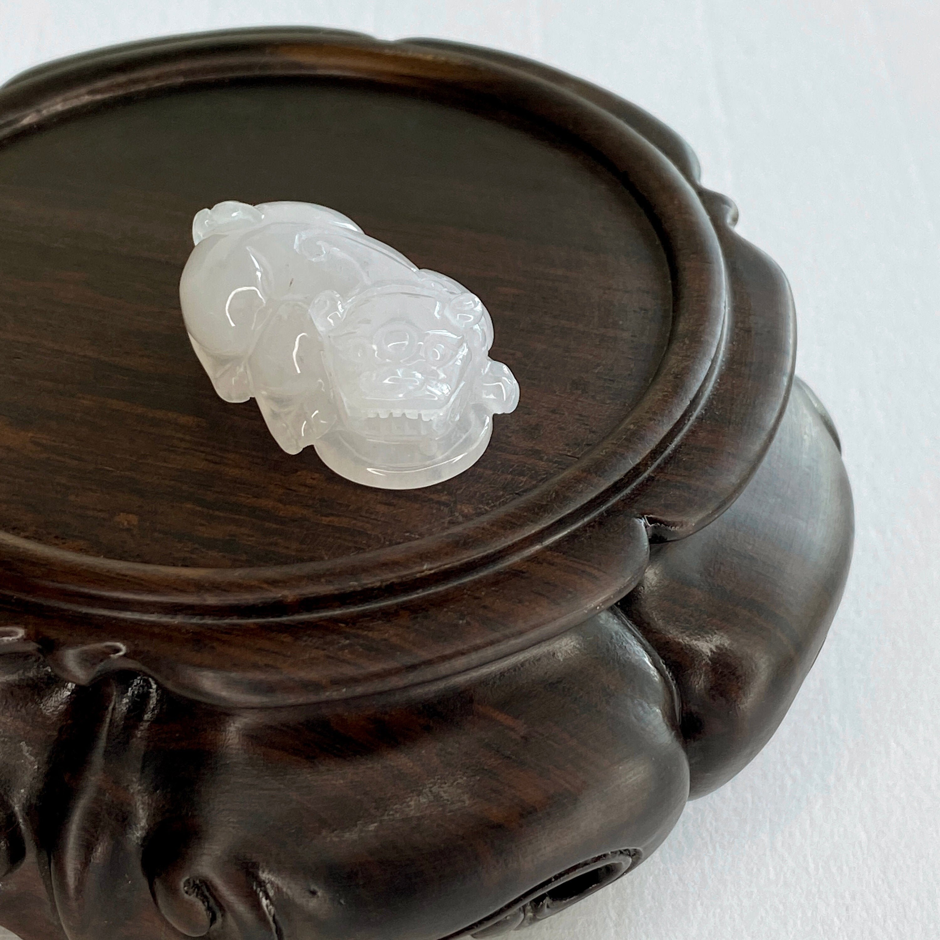 天然ビルマ翡翠貔貅ペンダント、本物のグレード A 貔貅翡翠ペンダント