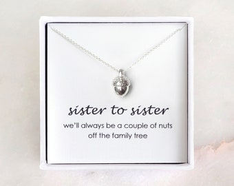 Sister Necklace - Acorn Necklace, Sister Gift/ Big Sister Gift/ Little Sister Gift/ Couple of Nuts/ Sisters Gift/ Jewelry Gift for Sister