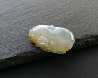 天然翡翠ひょうたんペンダント - 本物のグレード A 天然彫刻翡翠ペンダント、翡翠翡翠、翡翠彫刻ペンダント、ビルマ翡翠ジュエリー