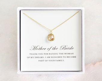 Mother of the Bride Gift from Groom - Gold Glass Necklace, Mother of Bride Gift from Groom/ Mother in Law Wedding Gift from Groom