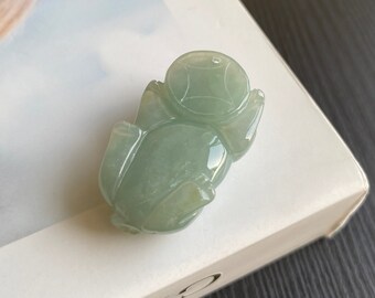 天然ビルマ翡翠貔貅ペンダント、本物のグレード A 翡翠貔貅ペンダント
