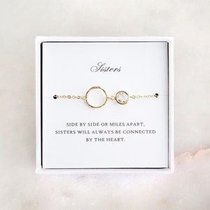 Bracciale Sorella - Bracciale Eternità in Oro, Bracciale Sorella/ Regalo per Sorella/ Regalo a lunga distanza/ Pensando a te a miglia di distanza/ Regalo di nozze