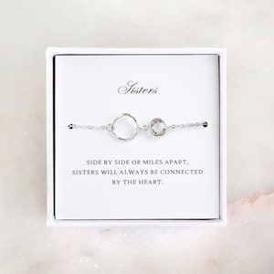 Sister Gift - Silver Eternity Bracelet, Sister Bracelet/ Gift for Sister/ Long Distance Gift/ Thinking of You Miles Apart/ Wedding Gift