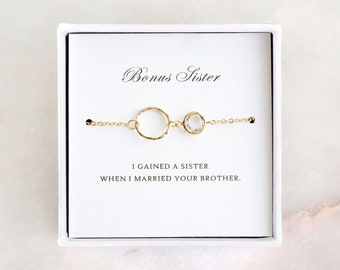 Bonus Sister Gift - Gold Eternity Bracelet/ Sister in Law Gift/ Bonus Sister Bracelet/ Sister in Law Bracelet/ Wedding Gifts from Bride