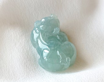 Natural Burmese Jadeite Pixiu Pendant, Genuine Grade A Jadeite Jade Pixiu Pendant, Green Jadeite Pixiu Carving, Carved Jadeite Jewelry