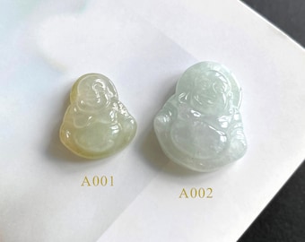 Colgante de buda de jadeíta natural, colgante de buda de jadeíta birmano genuino, buda riendo, piedra preciosa de jadeíta de grado A, mini talismán de jade