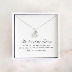 Regalo per la madre dello sposo dalla sposa - Collana in vetro d'argento, regalo per la madre dello sposo dalla sposa/regalo di nozze della suocera dalla sposa