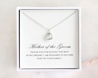 Gåva från bruden till brudgummens mor - Halsband i silverglas, Gåva från bruden till brudgummens mor/ Svärmors bröllopsgåva från bruden