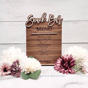 3D Holz Menü Schild - Laser Cut Laser Gravur - Hochzeitsschild - Rustikales Menü - Boho Menü - Acryl Menü - Bar Schild - Signature Drink Schild