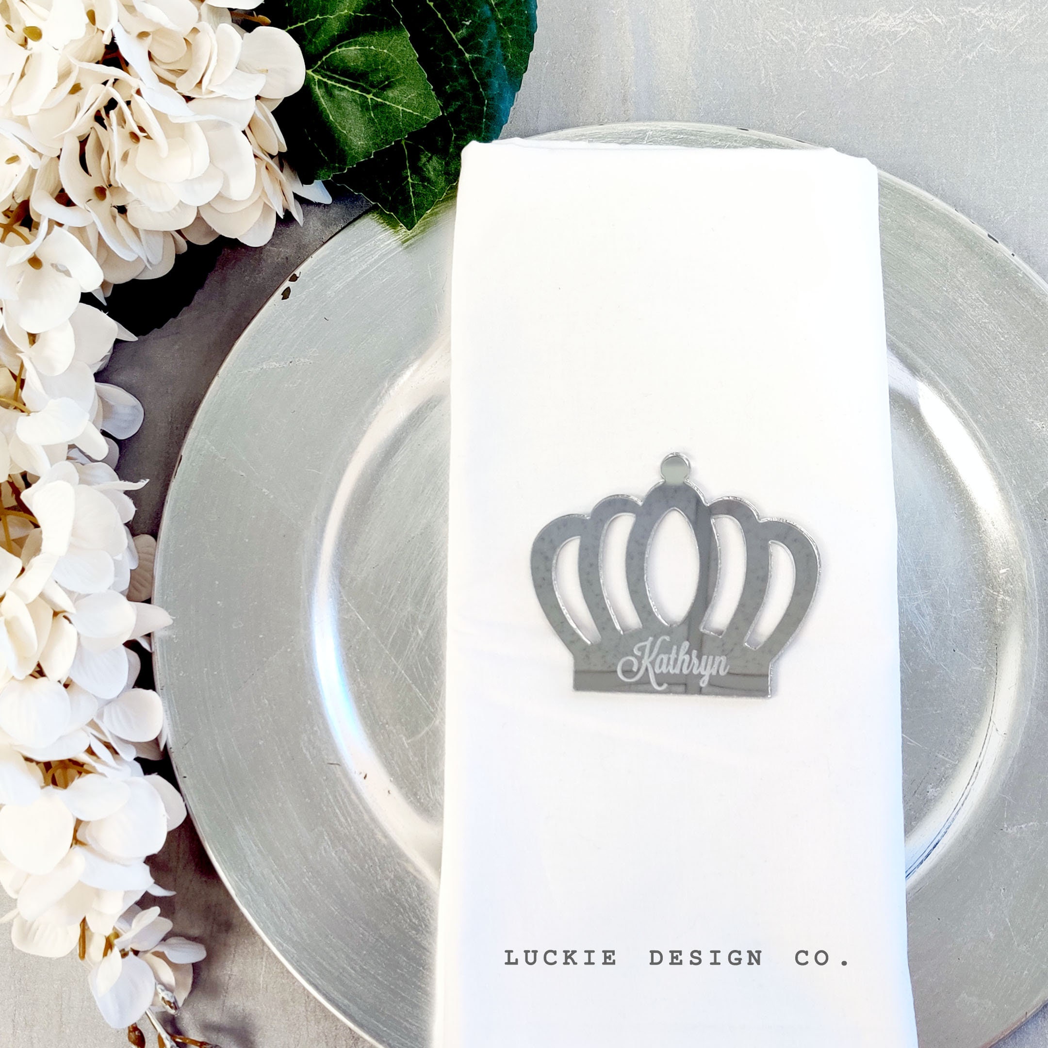 Laser Cut Engraved Crown Name Tags Tiara Names Acrylic Etsy