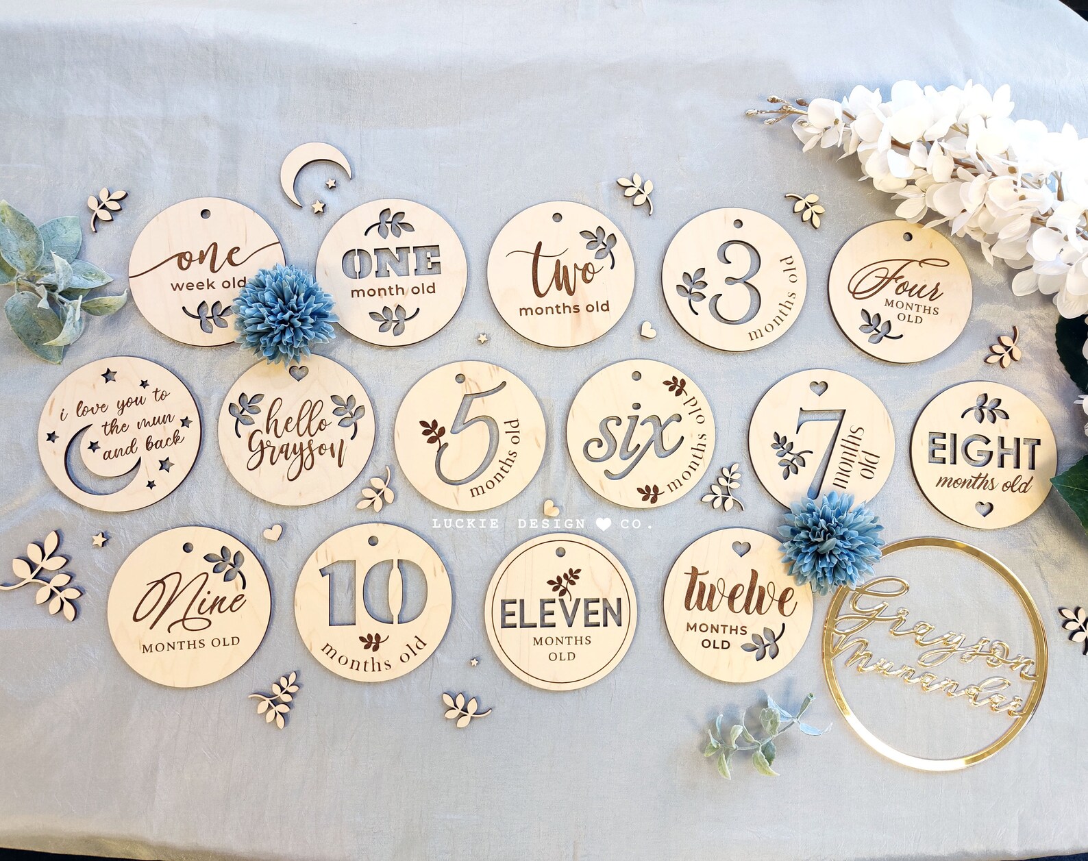 Laser Cut Baby Milestone Disks First Year Milestones - Etsy