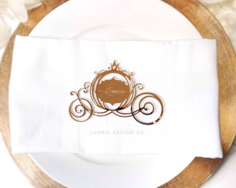 Cinderella Carriage Laser Cut Engraved Name Tags - Acrylic Name Cut Out - Party Name Cards - Quinceanera Favors - Birthday Favors - Wedding