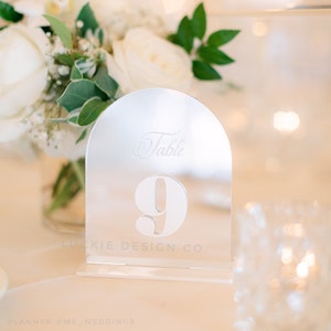 Laser Cut 3D Table Numbers - Acrylic Table Numbers - Wedding Table Numbers - Frosted Table Numbers - Floral Table Numbers