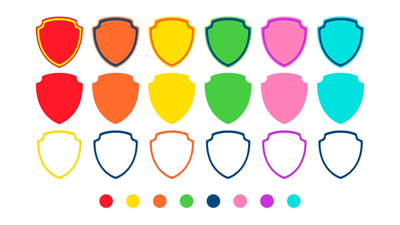 Paw Patrol Shields / Layered Vector AI SVG and transparent Etsy