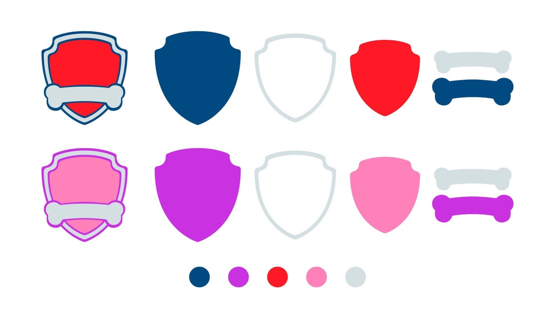 Paw Patrol Shields / Layered Vector AI SVG and transparent Etsy