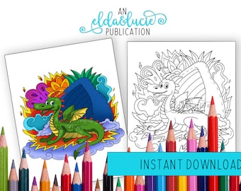 Dragon Coloring Page for Kids and Adults (PDF)