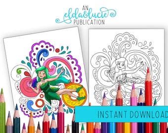 Fantasy Fairy Coloring Page, Kids Activity (PDF)