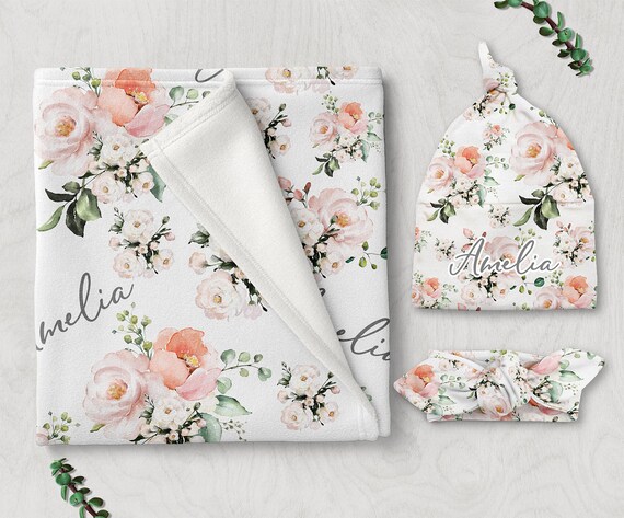 floral swaddle set