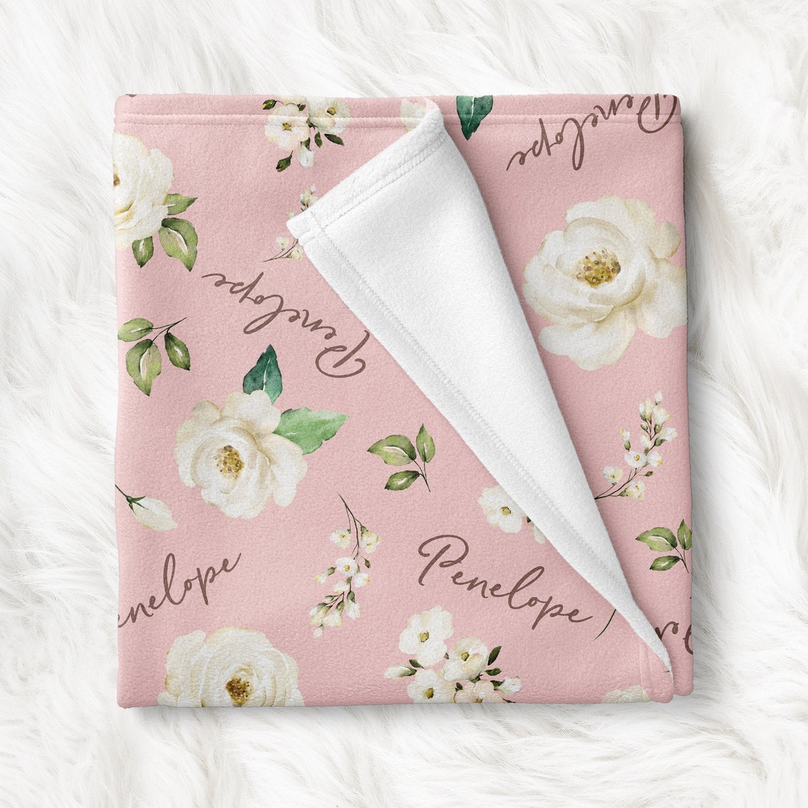 Floral Baby Blanket Personalized Flower Blanket for Baby Etsy