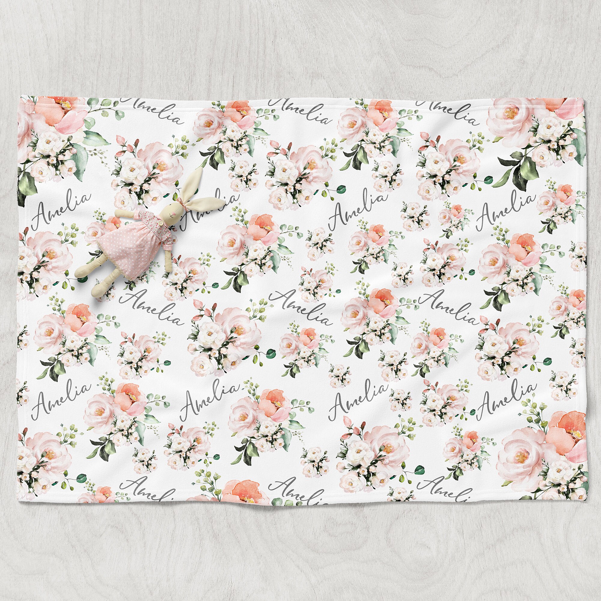 Personalized Baby Swaddle Blanket Baby Girl Name Blanket Etsy