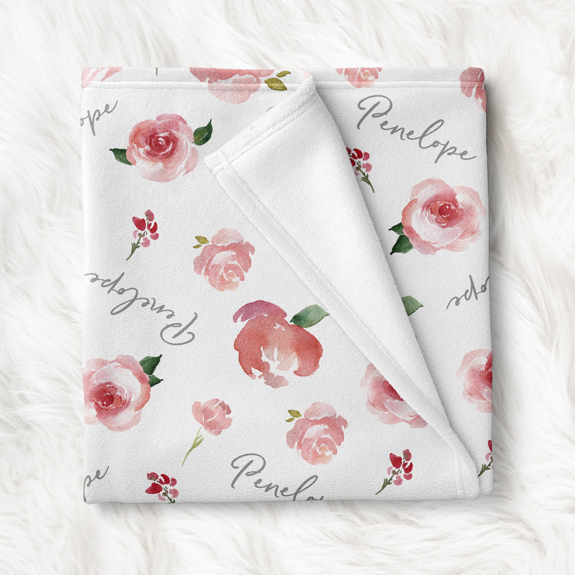 Floral Baby Blanket Personalized Baby Blanket Custom Baby Etsy UK