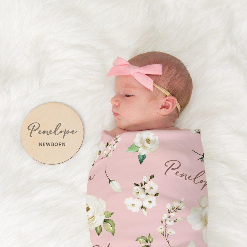 Floral Baby Blanket Personalized Flower Blanket for Baby Etsy