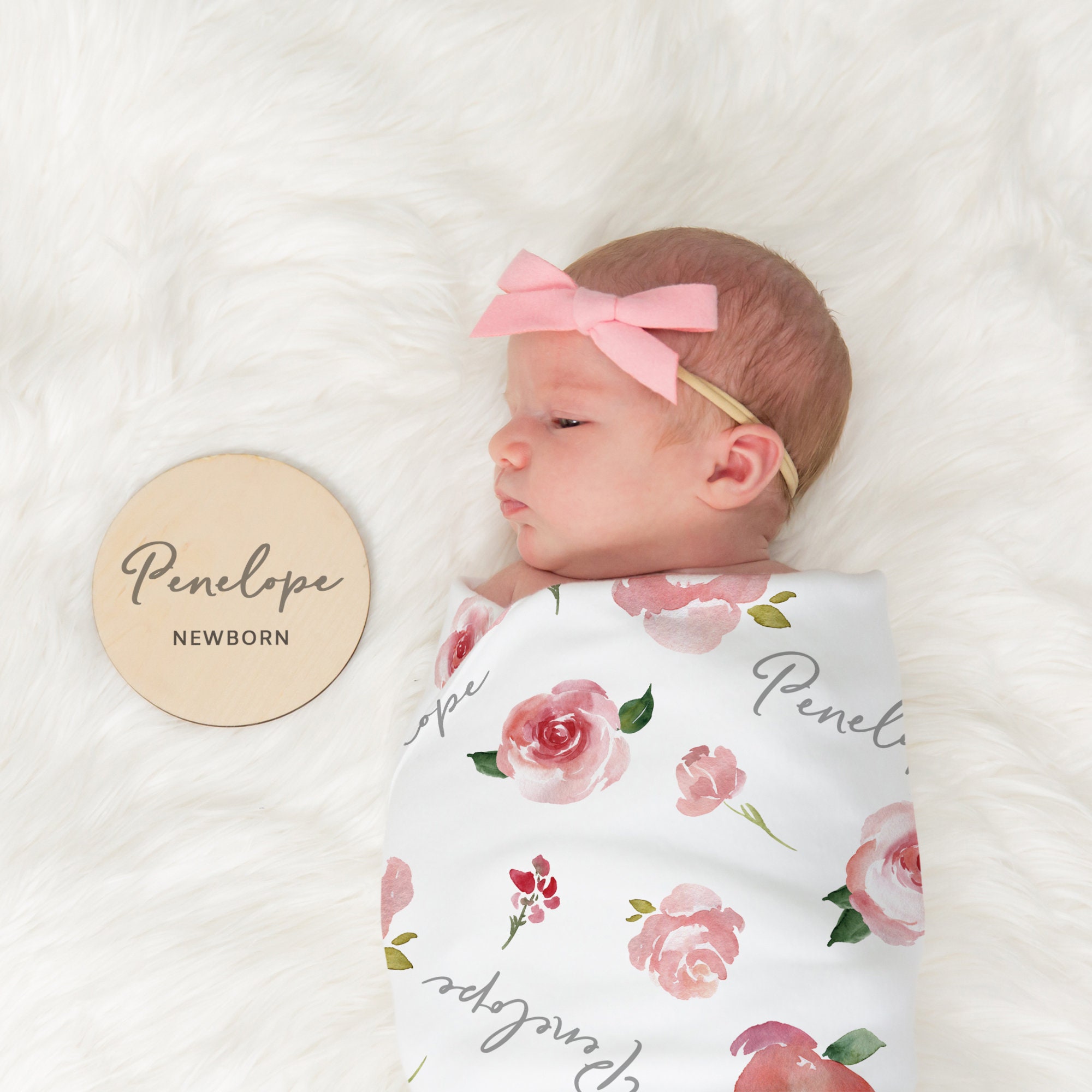 Personalized Swaddle Girl Blanket Baby Swaddle Set Floral Etsy