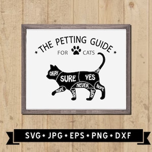 Petting Guide for Cats Wall Art SVG, Cat Guide svg, Funny Cat Silhouette Sign SVG, Pet Gift diy, Funny Cat SVG, Cut File, Cricut, Instant