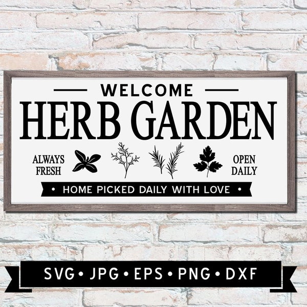 Herb Garden Sign SVG, Garden Sign DIY, Home Picked Daily with Love, Vintage Garden Sign, Always Fresh, Herbs Graphic, Cricut, Digital