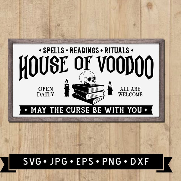 House of Voodoo Sign SVG, Funny Halloween Sign SVG, Halloween Printable, Halloween Party DIY, Voodoo Doll Graphic, Cricut, Digital Download