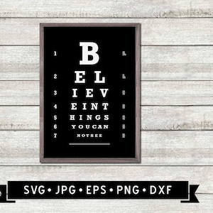 Eye Test Chart SVG, Eye Test Chart DXF, Eye Test Chart PNG, Eye Test Chart  Clipart, Eye Test Chart Silhouette, Eye Test Chart Layered File
