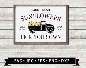 Download Truck Sunflowers Svg Etsy
