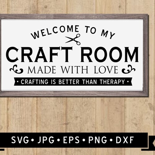 Welcome to My Craft Room Sign SVG Made With Love Vintage - Etsy